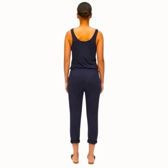 Michael Stars Navy Blue Sleeveless Drawstring Waist Jumpsuit Women's Size S - Picture 3 of 7